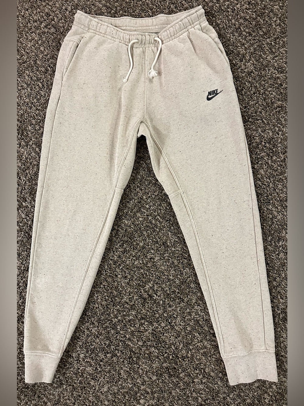 Nike Women’s Fleece Revival Jogger Sweatpant - beige speckled - size Medium